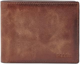 Fossil Men's Derrick Leather Bifold wallet 11.5 cm L x 2 cm W x 9 cm H