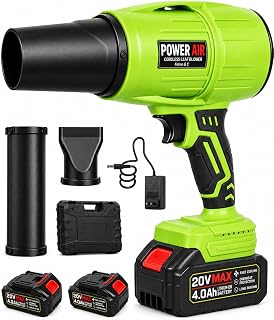 Cordless Leaf Blower 600 CFM Brushless Turbo Blower with 2 Batteries