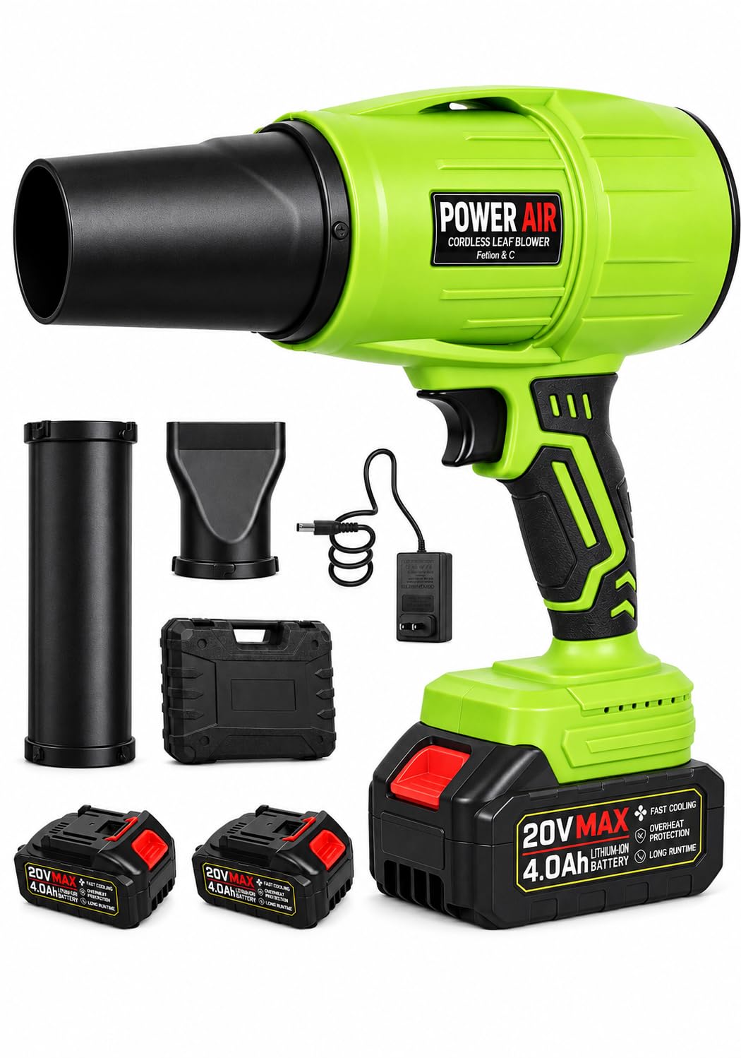Cordless Leaf Blower 600 CFM Brushless Turbo Blower with 2 Batteries