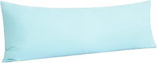 NTBAY Microfibre Pillowcases with Plain Colour, Body Pillow Cover with Envelope Closure, Soft Anti-Wrinkle and Stain Resistant, 50 x 135 cm, Aqua