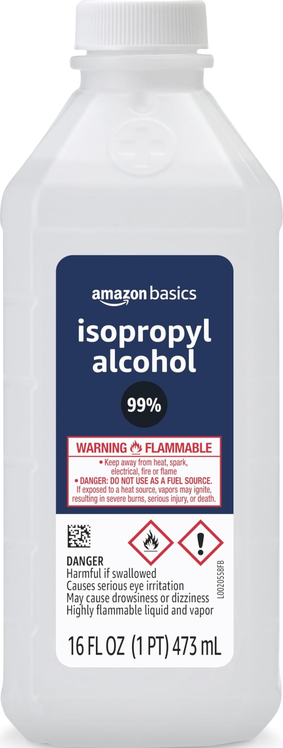 Amazon Basics 99% Isopropyl Alcohol For Technical Use,16 Fluid Ounces, 1-Pack (P
