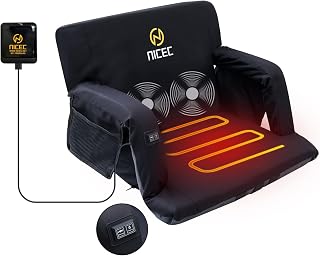 Nice C Stadium Seat, Heated Massage Bleacher Chair, Estrade Chair, Bleacher Chair, Heated Stadium Seats with Backs, Reclining Waterproof Cushion, Power Bank Included