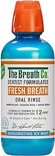 The Breath Co. ICY Mint Mouthwash, 12 Hours Fresh Breath, 500ml | Dentist formulated oral rinse, Alcohol free, Non-burning formula, Neutralises odours at the source, Refreshing clean feel