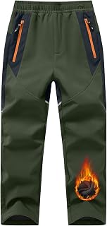TBMPOY Boys Kids Ski Pants Waterproof Fleece Lined Winter Hiking Snowboard Insulated Warm with Zip Pockets