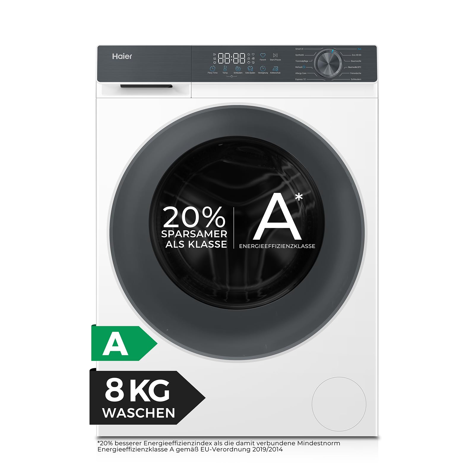 Haier Front Loader Washing Machine 8 kg G3 Series HW80-BP1427637T | A -20%, 1,40
