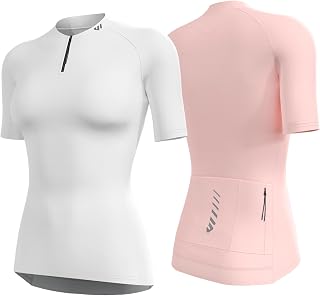 Wulibike Women's Cycling Jersey Long Sleeve Breathable Road Bike Jersey High Elastic 4 Pockets