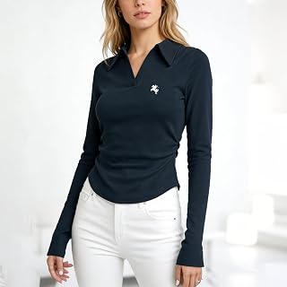 Women Graphic Slim Fit V Neck Autumn Long Sleeve Top Cute Y2k Casual Tees Trendy Outfits