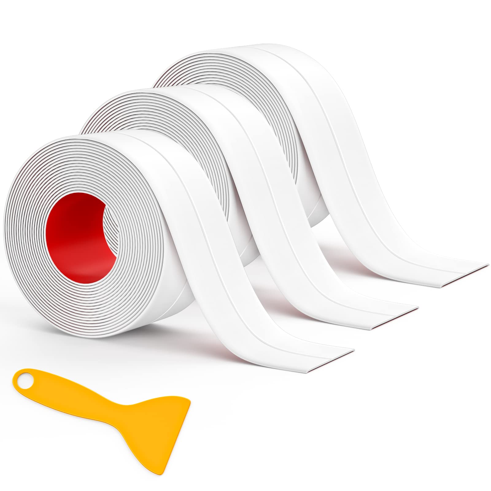 Fixmend Caulk Tape Self Adhesive, 3 Rolls Toilet Caulking Strip Waterproof | Sea