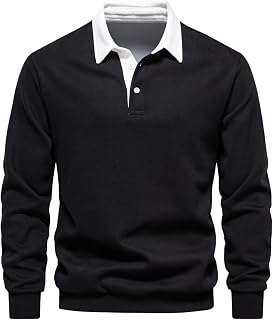 MakingDa Mens Sweatshirts Polo Collar Long Sleeve Pullover
