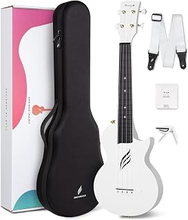 Enya Nova U 23" Carbon Fiber Cut-Out Ukulele (Concert), White