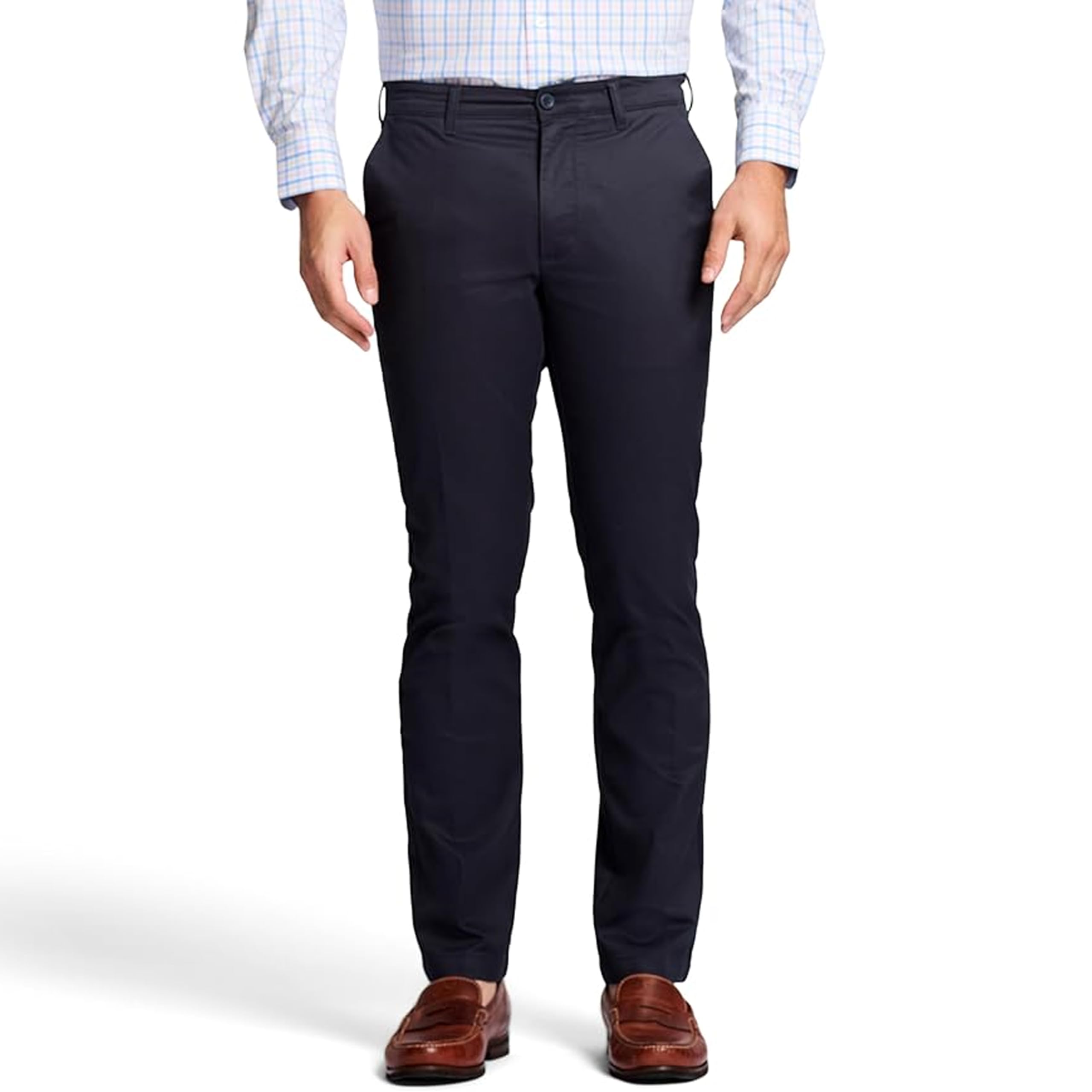 Izod Men's Performance Stretch Straight Fit Flat Front Chino Pant