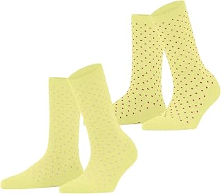 ESPRIT Fine Dot Multipack W So Cotton Fantasy Pack of 2 Pairs Women's Socks, Yellow Daffodil 1253, UK 6-8