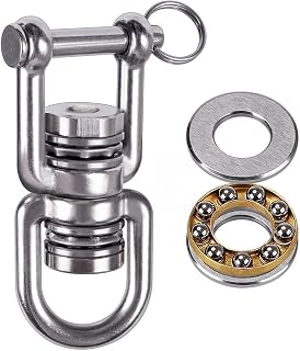 BeneLabel Drehwirbel HäNgesessel Double Suspension Ring Hammock Swing, Stainless Steel Swivel Mounting Bearing Set "D" Shape Closed Loop for Indoor Outdoor Playground Yoga Chair