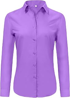 Ruisin Women Soft Modal Wrinkle Free Button Down Short Sleeve Shirts for Work Formal Blouses