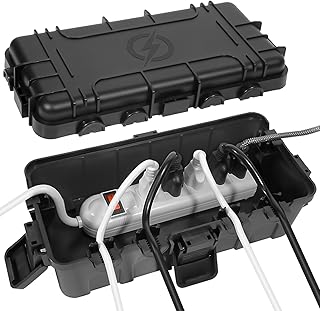 Medium Outdoor Electrical Box IP54 Waterproof Black (11.6x5.2x4.1)