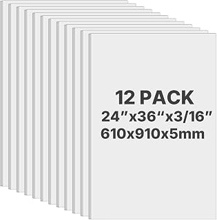 VEVOR Foam Board, 12 Pack 24 x 36 in, 3/16 in Thickness White Poster Board | For Mounting, Crafts, Paintings Prints, Art, Display, Presentation and Projects, Acid-Free Double Sided Foam Core Sheets