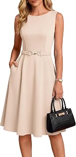 GRACE KARIN Work Business Midi Flowy Sleeveless Dresses for Women