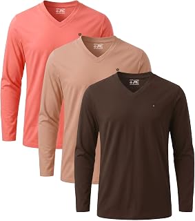 3 Pack 4 Pack Men's Short Sleeve Long V-Neck T Shirts Comfortable V-Neck T-Shirts for Gym, Running, Workout and Casual Outings