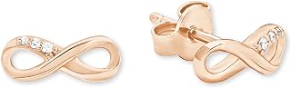 s.Oliver Orecchini a bottone in argento Sterling 925 da donna, con zirconi sintetici, argento, forniti in confezione regalo per gioielli