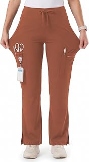 Women's Yoga Scrub Pants Wide Leg Soft Stretchy High Waisted Nurse