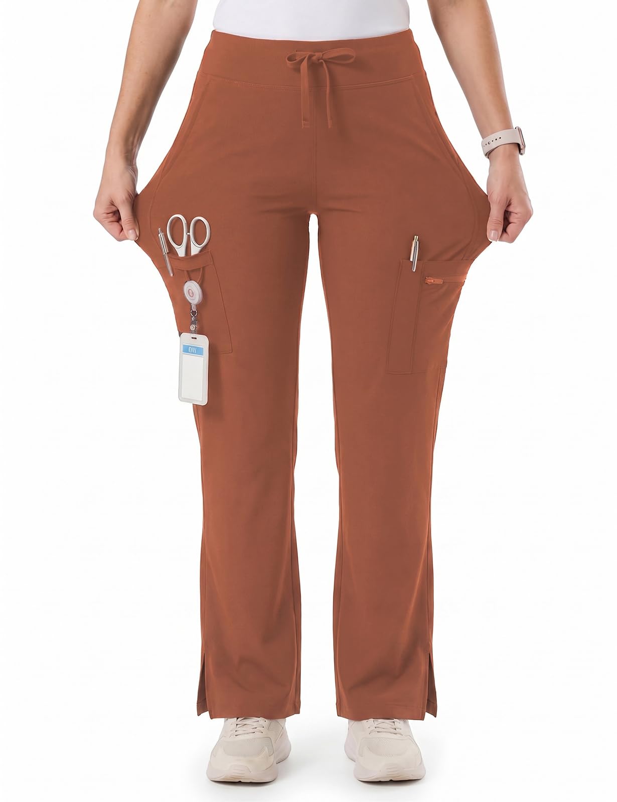 Women's Yoga Scrub Pants Wide Leg Soft Stretchy High Waisted Nurse