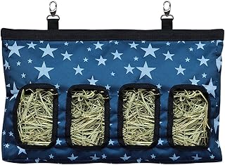 RIOUSSI Guinea Pig Hay Feeder, Hanging Rabbit Hay Feeder Bag. L, Stars | Upgraded Double Layer Fabric | Bite Resistant | Cleaner Hay & Less Mess | Small Animal Hay Holder for Bunnies & Chinchillas
