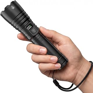 SeaTrail LED Torch Rechargeable 1000000 Lumen Super Bright | 3000m Long Beam LCD Display 3 Lighting Modes Zoomable High Power IPX7 Waterproof for Camping Hiking Walking Dog Exploration