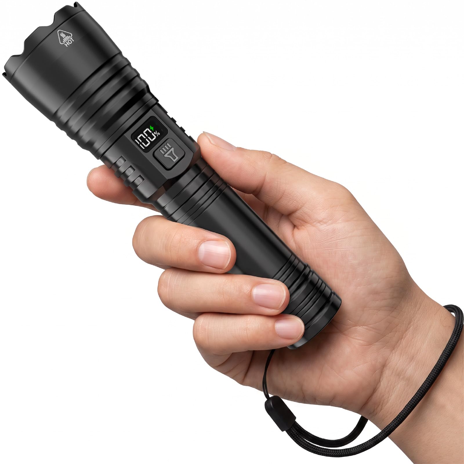 SeaTrail LED Torch Rechargeable 1000000 Lumen Super Bright | 3000m Long Beam LCD