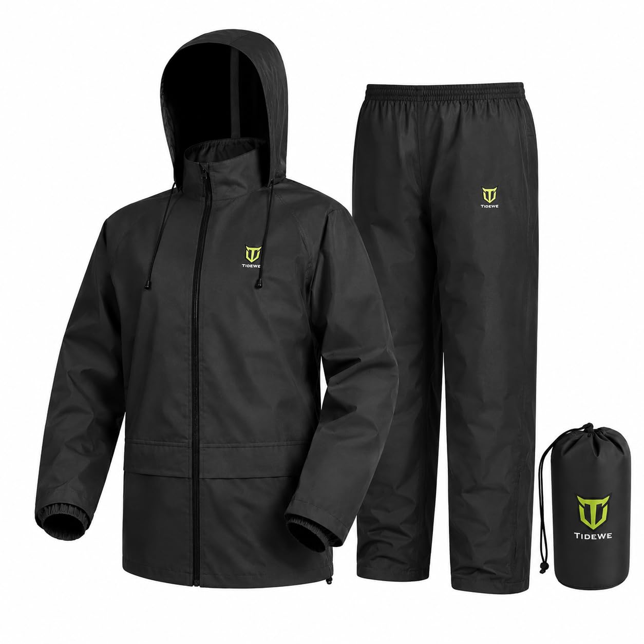 TIDEWE Rain Suit for Men, Waterproof Lightweight 2-Piece Rain Gear | Sealed seam