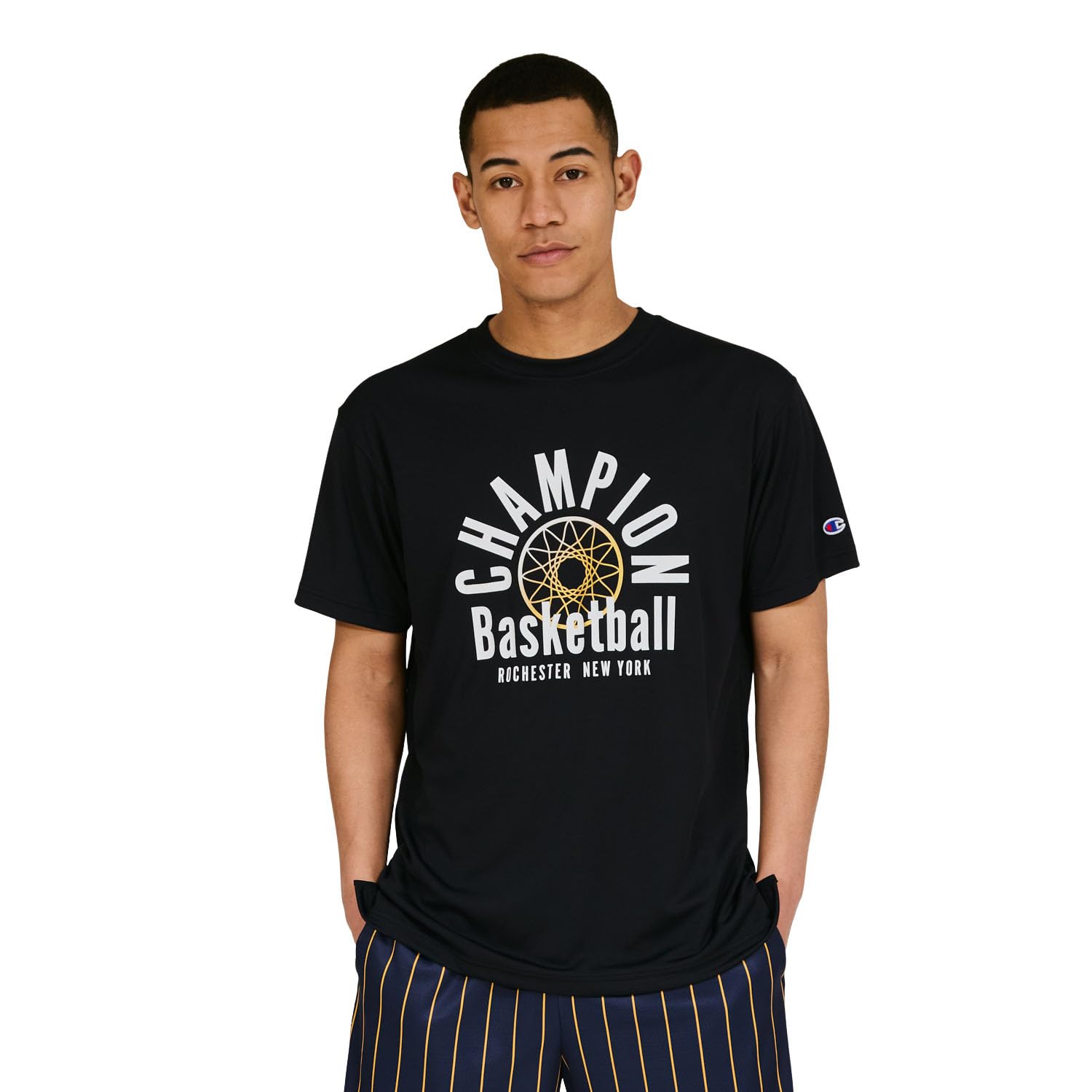 半袖 丸首 抗菌防臭 速乾 高通気 グラフィックロゴプリント ショートスリーブTシャツ バスケットボール C3-CB326-370-M