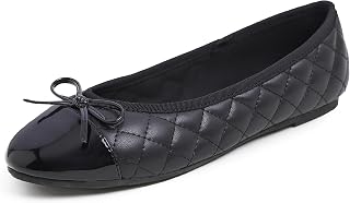 Feversole Women's Fashion Bow Tie Fashion Dress Quilted Ballet Flat, Round Toe Ballerina for Women