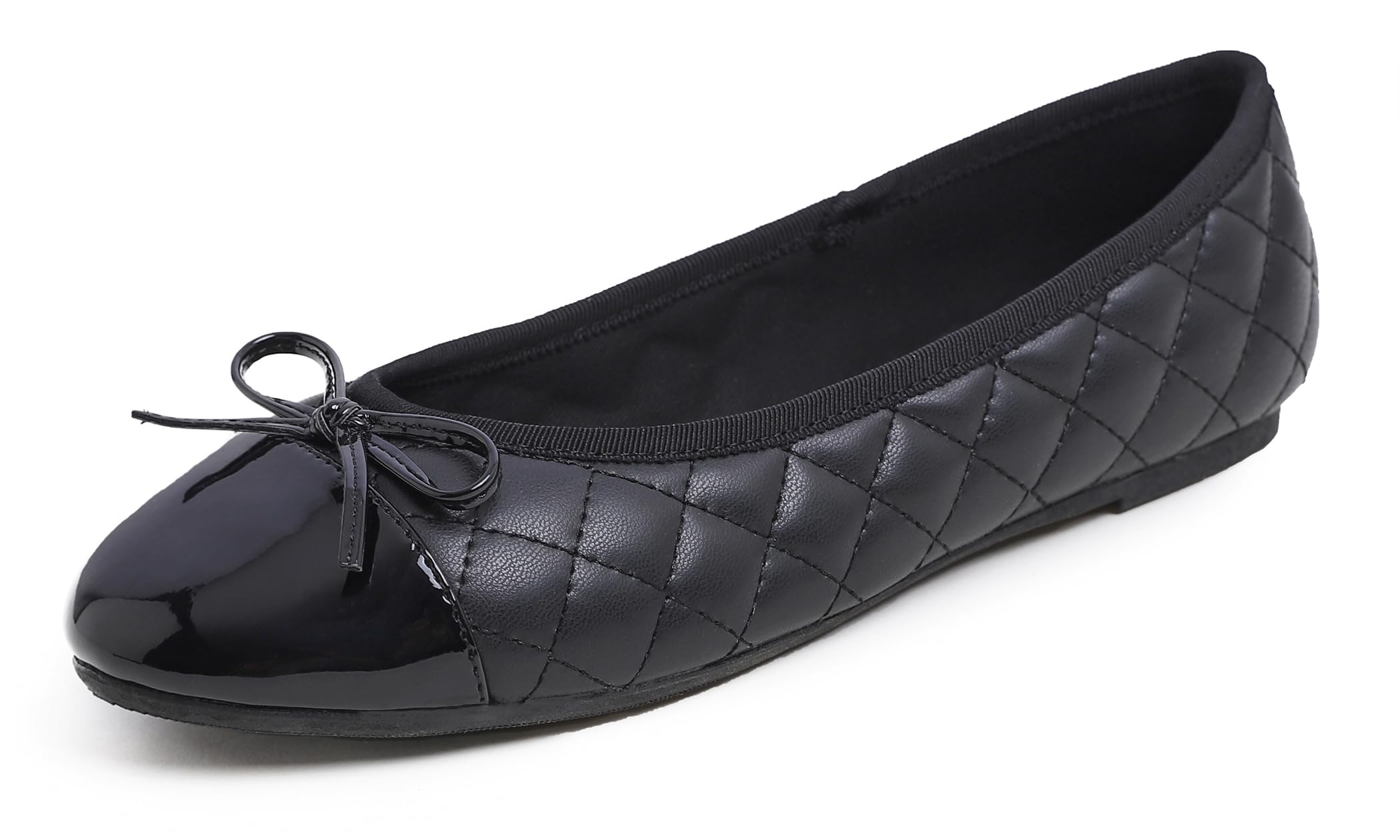 Feversole Women's Fashion Bow Tie Fashion Dress Quilted Ballet Flat, Round Toe B
