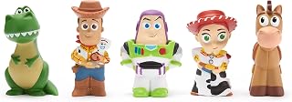 Disney Store Official Toy Story Bath Toy Set, 5 Pc, Includes Buzz Lightyear, Woody, Jessie, Bullseye and Rex, Bucket with Straining Lid, Bath, Paddling Pool and Garden Toy, 6 months+
