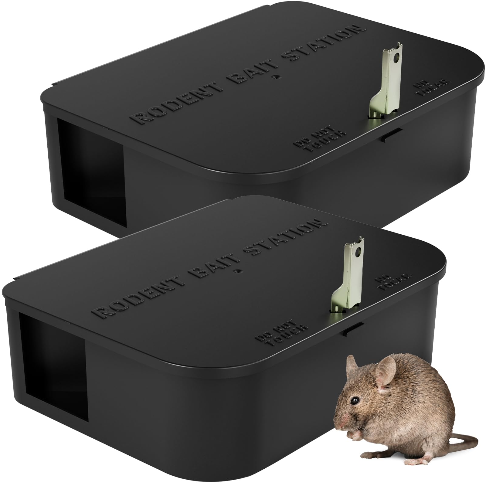 Rat Station Box with 1 Key, Complete Rodent Solution Keeps Rats Away, Pet & Chil