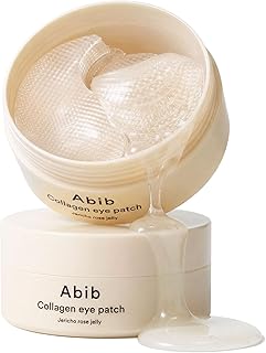 Abib Vegan Collagen Eye Patches for Wrinkles &amp; Fine Line with Jericho Rose Jelly &amp; Peptides, 60 Count, Korean Skin Care
