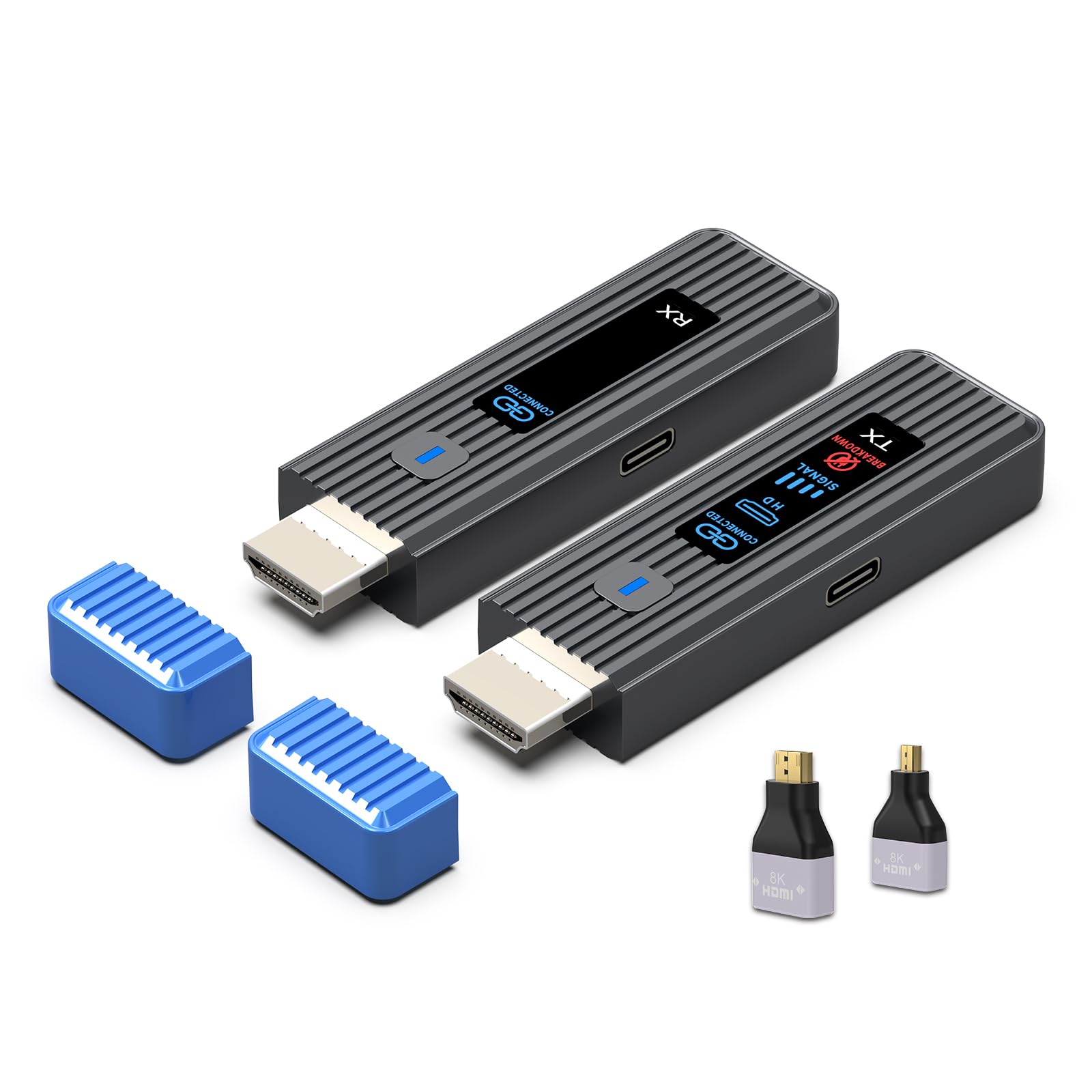 Wireless HDMI Transmitter & Receiver 328FT/100M, LED Screen Display, 1080P | Dua