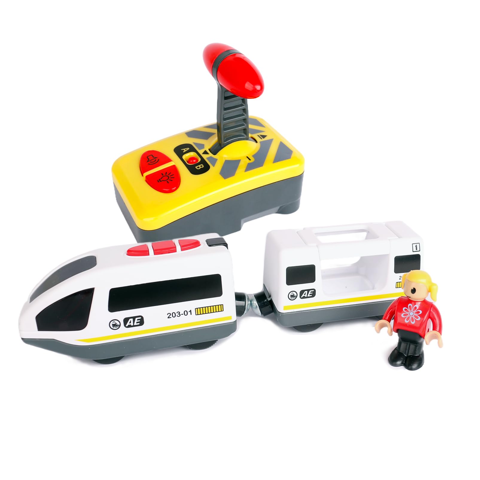 Electric Remote Control Train Toy for Wooden Train Track,Battery Operated Locomo