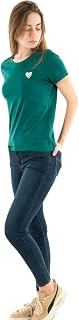 ONLY Women's Plain Brand Heart T-Shirt | Basic Shortsleeve Round Neck Top | Unicolored Shirt Onlkita
