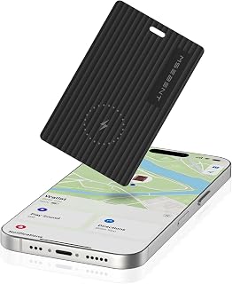 MSEBENT Air Tag Wallet Tracker Card 1-Pack, Rechargeable with Wireless Charging, Works with Apple Find My (iOS Only), Apple MFi Certified, IP67 Waterproof Item Finder for Wallet, Passport & Luggage
