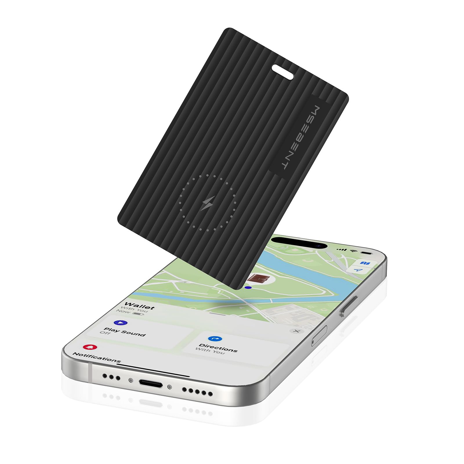 MSEBENT Air Tag Wallet Tracker Card 1-Pack, Rechargeable with Wireless Charging,