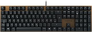 CHERRY KC 200 MX Office Mechanical Keyboard German Layout (QWERTZ) Elegant Anodised Metal Plate Design, Wired, MX2A SILENT RED Switch, Black/Bronze