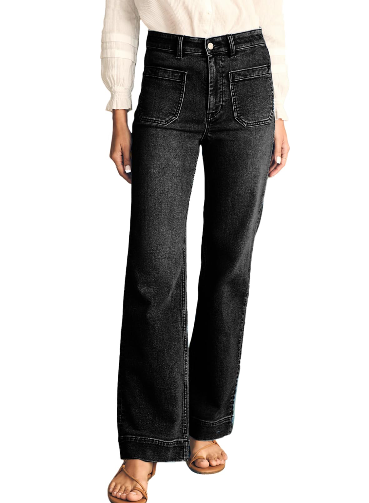 Astylish Women's Wide Leg Jeans High Waisted Denim Pants