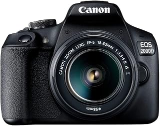 Canon EOS 2000D (Rebel T7) DSLR Camera + 18-55mm III Kit (Renewed)