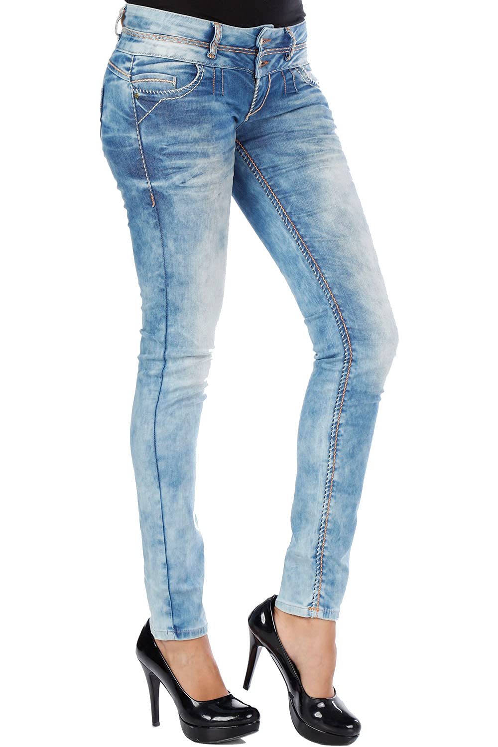Cipo & Baxx Trendy Men's Trousers - Ripped and Worn Look - Denim incl