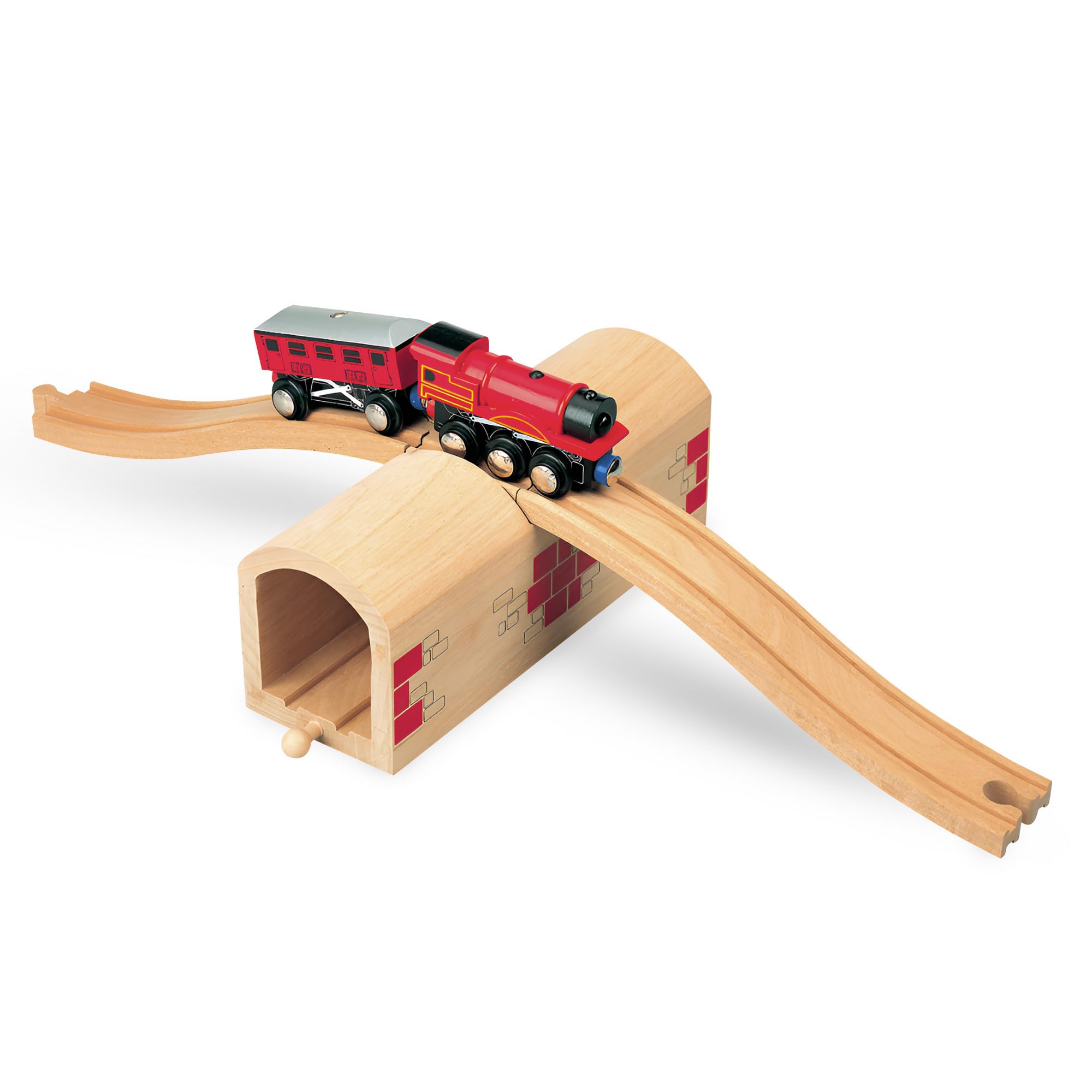 maxim enterprise, inc. Wooden Train Track Over & Under Tunnel Bridge & Easy-Conn