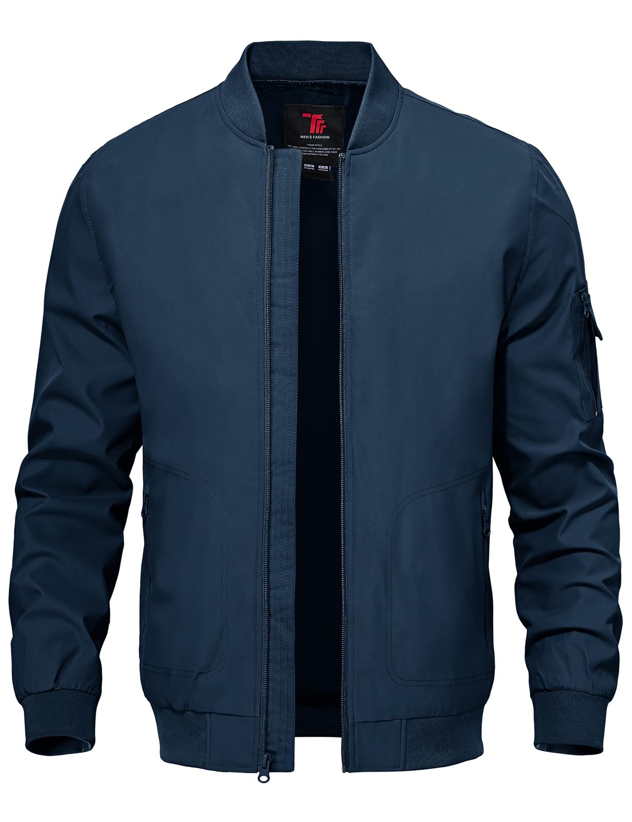 TBMPOY Men's Windproof Bomber Jackets Lightweight Track Jackets Windbreaker Outd