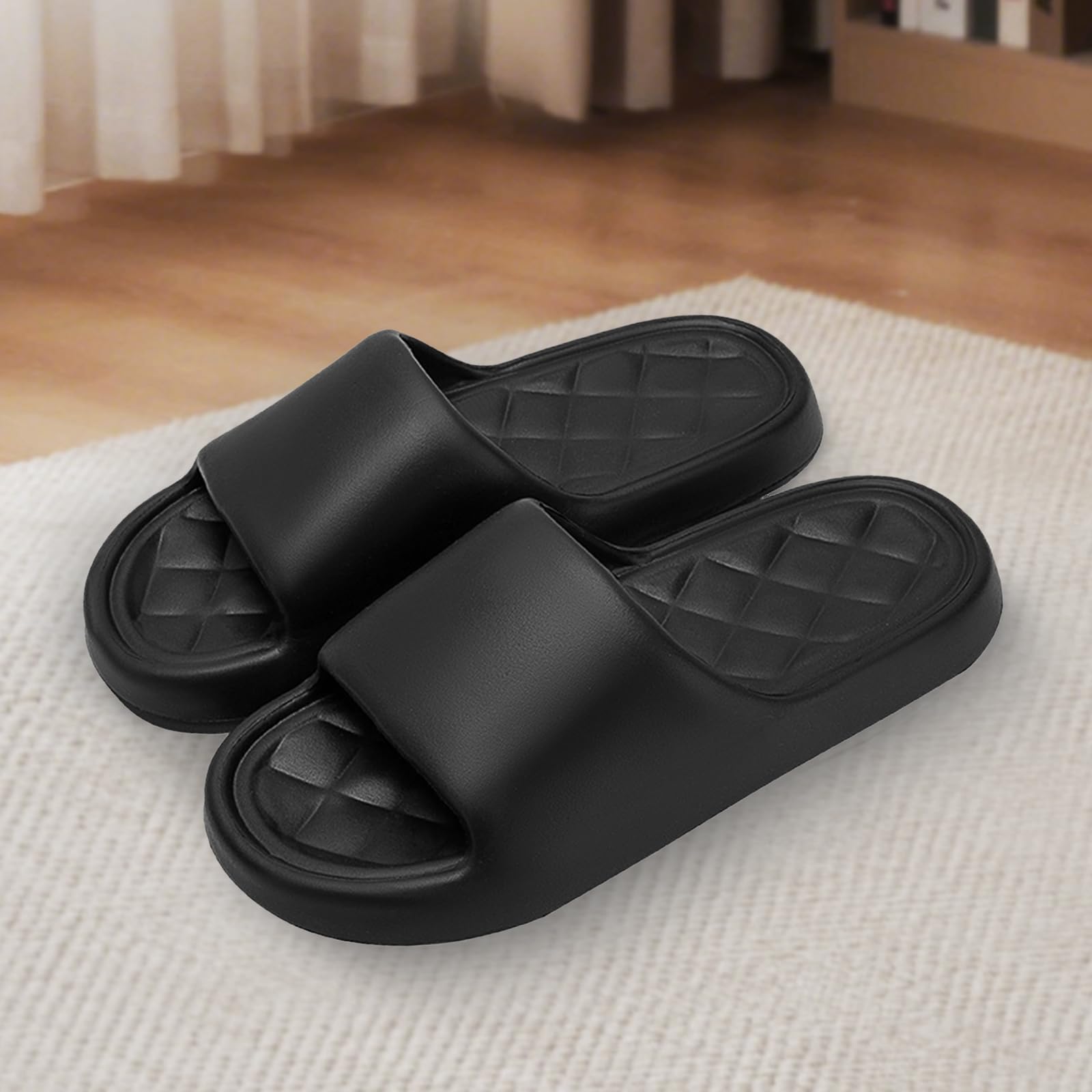 Bathroom Slippers for Women Men, Womens Shower Shoes Anti-Slip Cloud Slippers fo