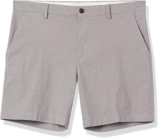 Amazon Essentials Men's Slim-Fit 7" Lightweight Comfort Stretch Oxford Shorts with Tapered Leg for Casual Wear