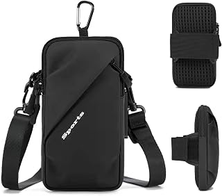 Phone Holder Arm Bands, Small Crossbody Shoulder Holsters Bag with Arm Band, Fits iPhone and All Cell Phones, Use for Running, Walking, Hiking & Biking (Plus Size,Black)