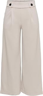 JDY Jdygeggo New Ancle Pants Jrs Noos Women's Trousers, Grey (Chateau Gray/Detail:Black Buttons), XXL
